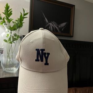 Cream NY Embroidered Cap
